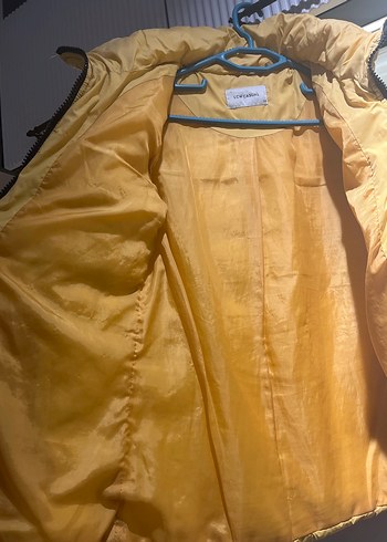 Sarı Fermuarlı Kadın Kışlık Mont - Görsel 4