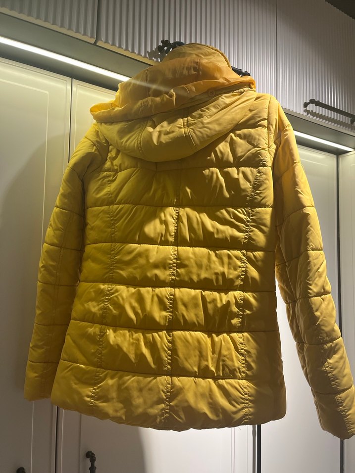 Sarı Fermuarlı Kadın Kışlık Mont - Görsel 2