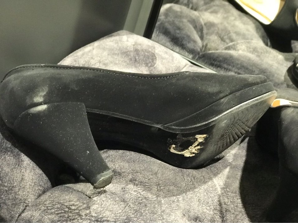 Siyah süet Topuklu Kadın Ayakkabı - Görsel 4