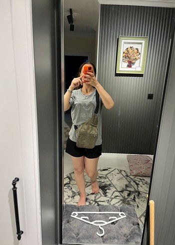 Gri Yılan Desenli Deri Çapraz Çanta - Görsel 2