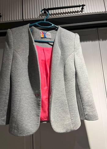 Gri Salaş Kesim Midi Kadın pamuklu ceket - Görsel 4