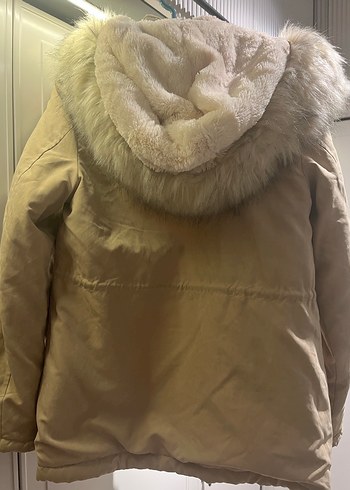 Bej Kadın Puff Mont Yüksek Yaka - Görsel 8