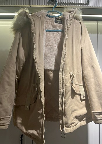 Bej Kadın Puff Mont Yüksek Yaka - Görsel 6