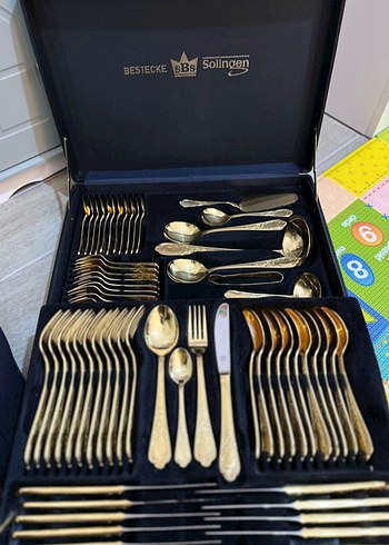 Gold Renkli Bestecke Solingen Çatal Kaşık Seti