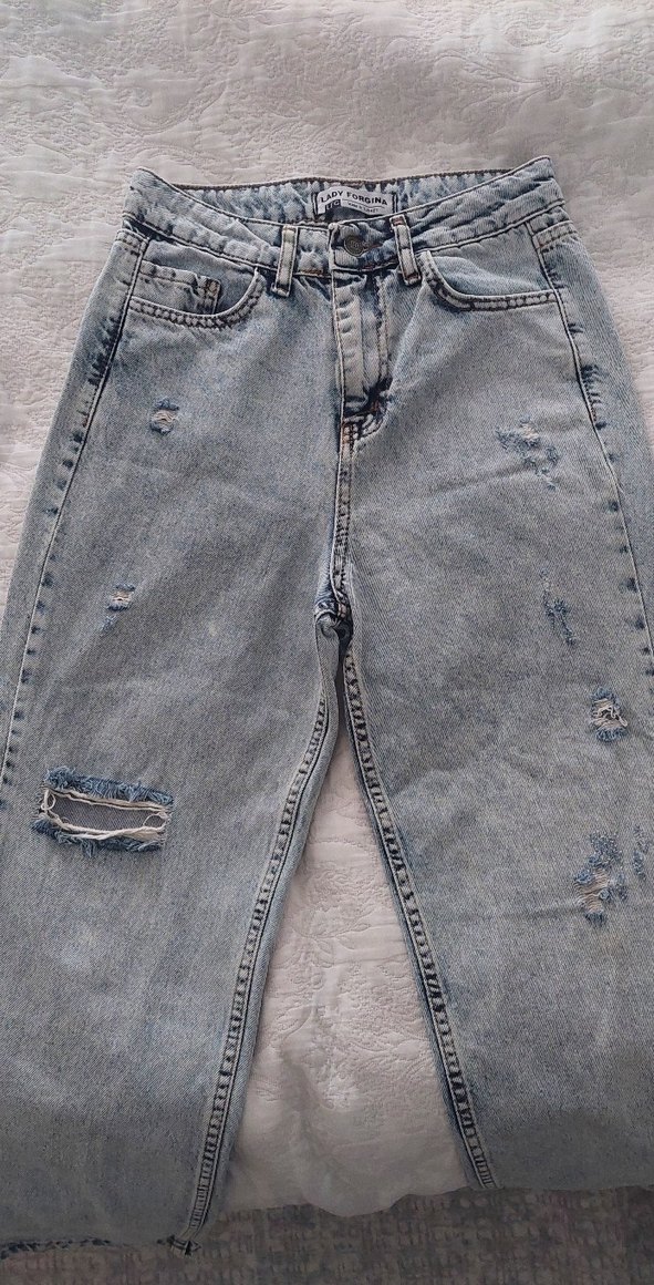 Açık mavi- Yırtmaç detaylı Pantolon #pantolon - Görsel 2