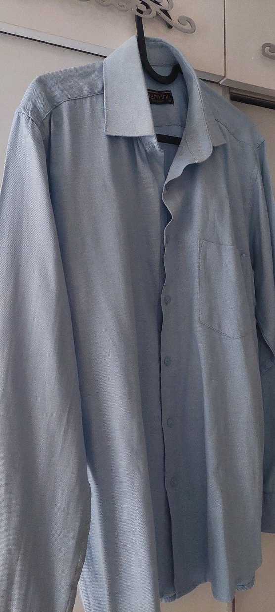 Düğmeli Mavi Erkek Gömlek #gömlek #erkek gömlek - Görsel 2