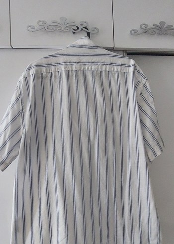 Düğmeli Kısa Kollu Çizgili Gömlek #gömlek #erkek gömlek - Görsel 3