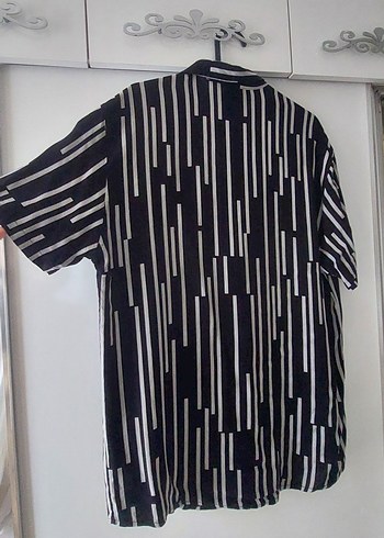 Dikey Çizgili Kısa Kollu Erkek Gömlek #erkek gömlek #gömlek - Görsel 3