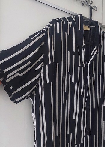 Dikey Çizgili Kısa Kollu Erkek Gömlek #erkek gömlek #gömlek - Görsel 4