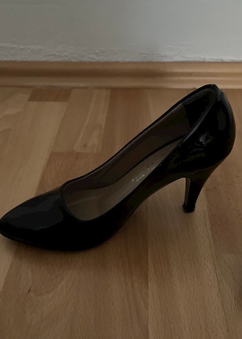 Diğer Siyah Rugan Stiletto Kadın Topuklu Ayakkabı