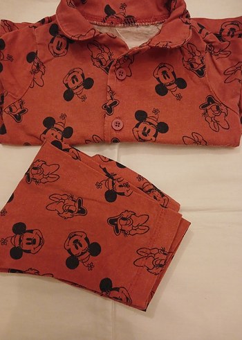 Kırmızı Baskılı kız Çocuk Kısa Kollu Pijama