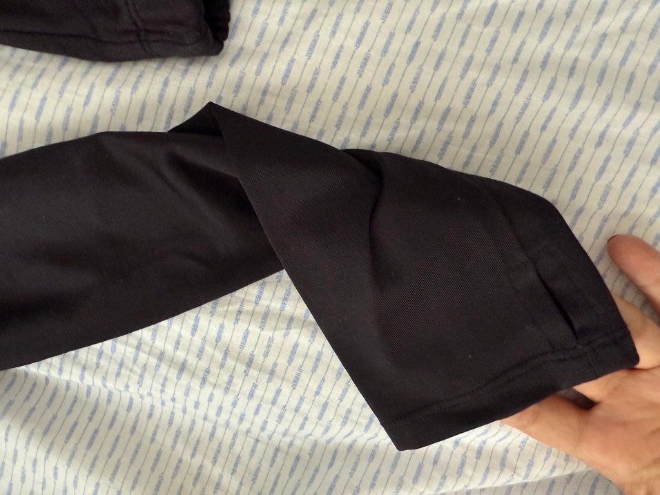 Siyah bisiklet Yaka Uzun Kollu Atletik Üst - Görsel 2