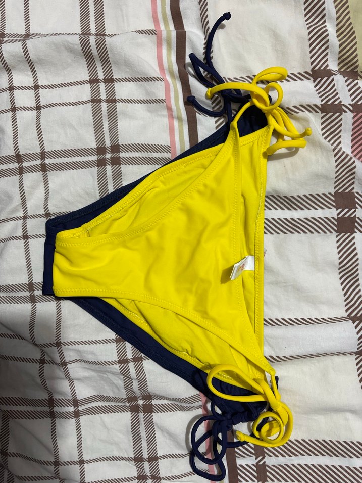 Sarı ve Lacivert Bağlamalı Bikini Altı - Görsel 2