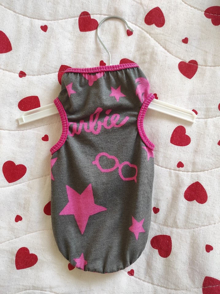 Gri Üzerine Pembe Desenli Kedi Kıyafeti - Görsel 2