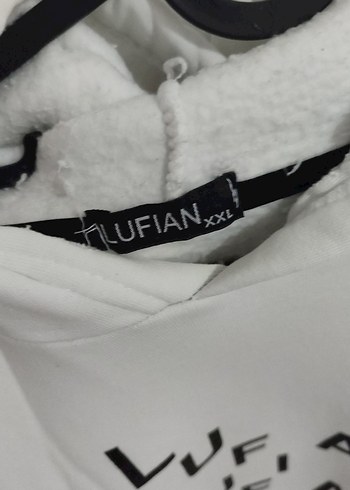 xxl Beden Beyaz Baskılı Kapüşonlu Sweatshirt