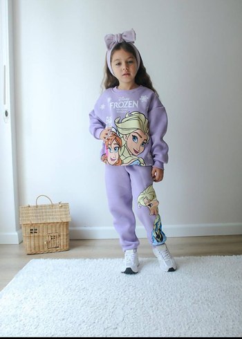 frozen baskılı kız çocuk takımı 3 10 yaş arası - Görsel 3