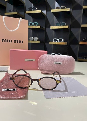 Miu Miu Kadın Retro Kahverengi Şeffaf Gözlük - Görsel 2