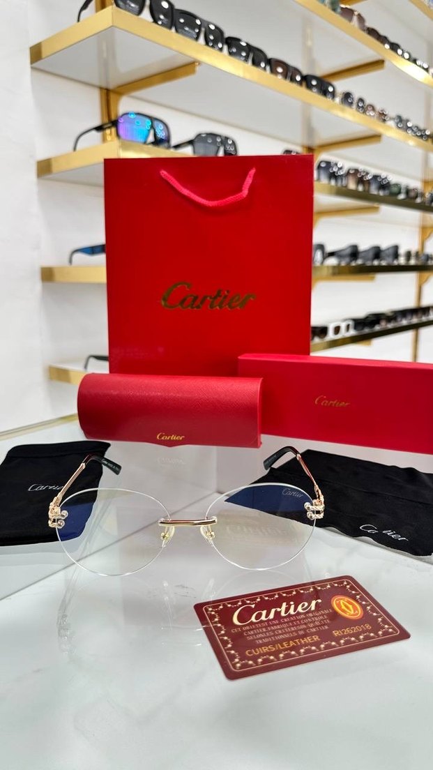 Cartier Altın Renkli Parlak Kadın Gözlüğü - Görsel 2