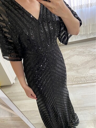 xl Beden Pul payet abiye elbise