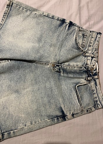 Diğer Acik Mavi Yikamali Denim Sort
