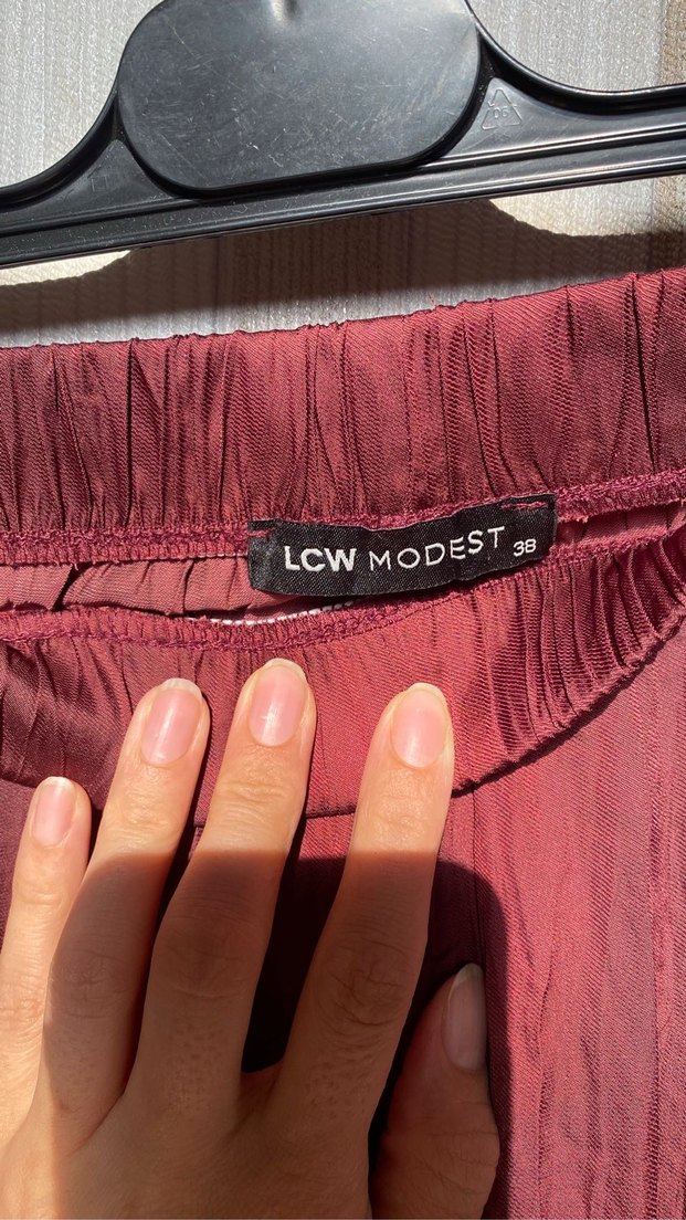 Bordo Keten Salaş Uzun Etek - Görsel 3