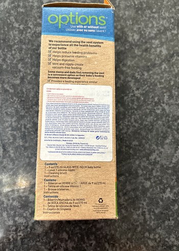 Dr. Brown's  Anti Colic cam biberon 270 ml - Görsel 4