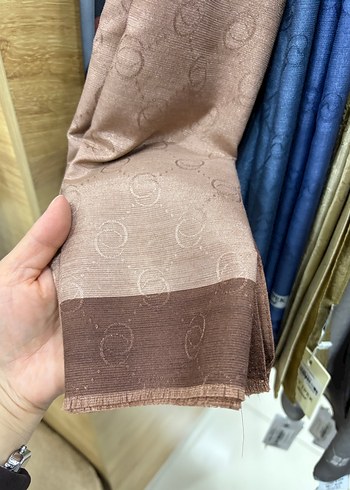 Kadın Mavi Örgü Desenli Şal - Görsel 4