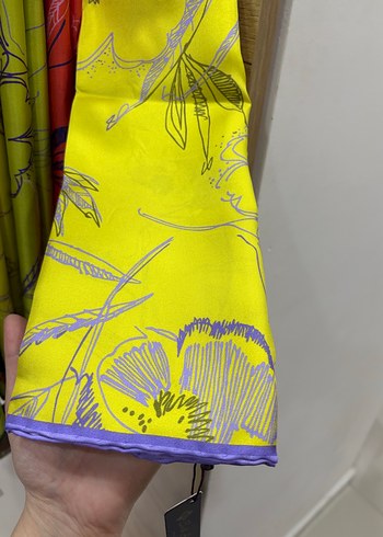 Yeşil Bohem Tarzı Kadın tiwil ipek eşarp - Görsel 4