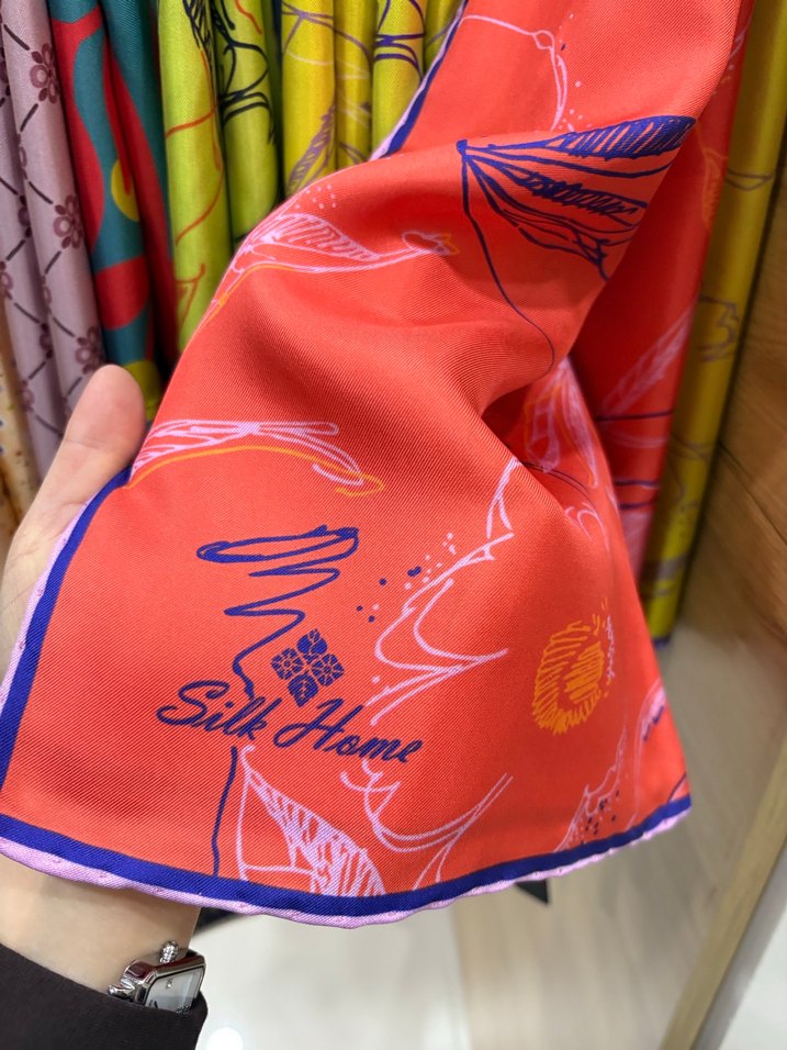 Yeşil Bohem Tarzı Kadın tiwil ipek eşarp - Görsel 5