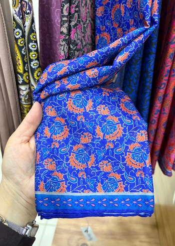 Gri Çok Renkli Bohem Kadın eşarp - Görsel 3