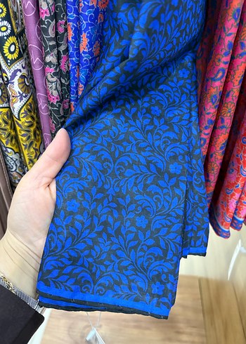 Gri Çok Renkli Bohem Kadın eşarp - Görsel 4