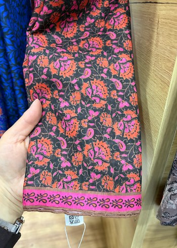 Gri Çok Renkli Bohem Kadın eşarp - Görsel 6