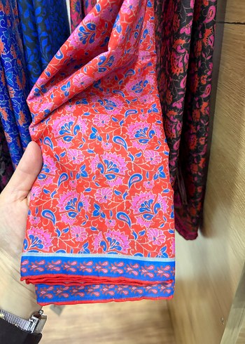 Gri Çok Renkli Bohem Kadın eşarp - Görsel 7