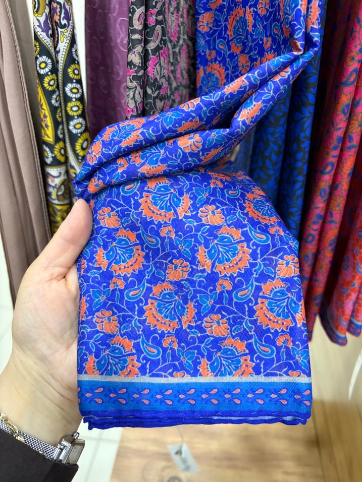 Gri Çok Renkli Bohem Kadın eşarp - Görsel 3