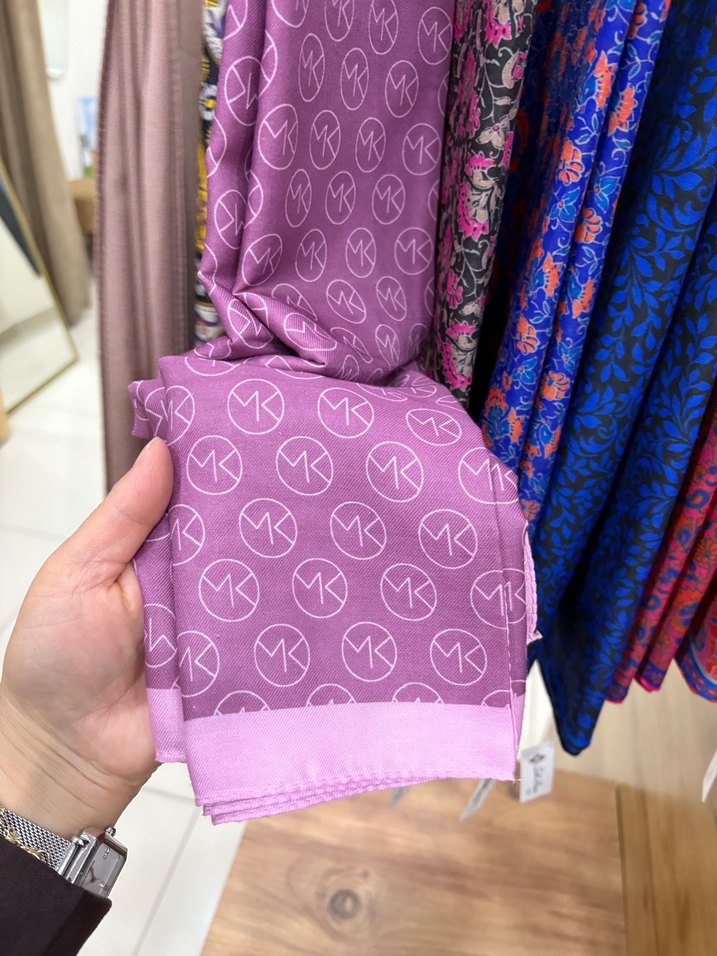 Gri Çok Renkli Bohem Kadın eşarp - Görsel 2