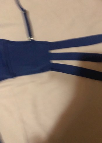 Mavi Strappy Kadın Bikini Üstü - Görsel 4