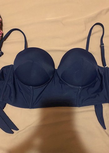 Mavi Strappy Kadın Bikini Üstü - Görsel 2