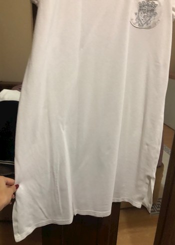 Beyaz Pamuklu Hamile Midi Elbise - Görsel 2