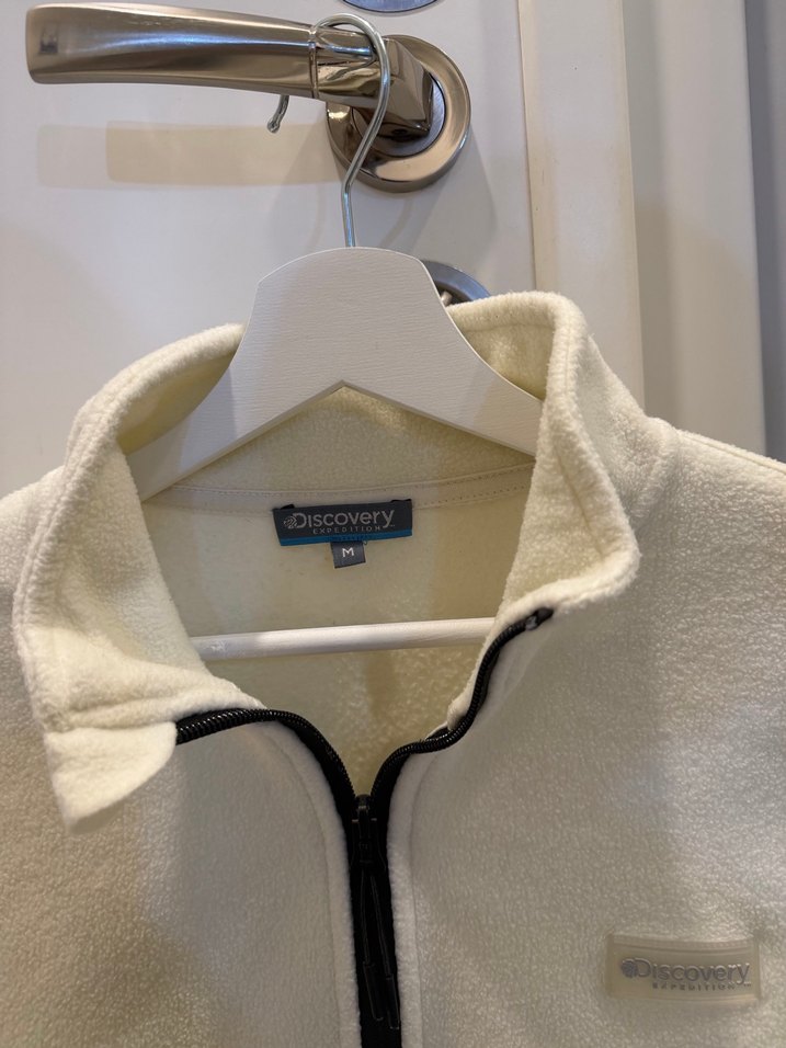 Beyaz Yarım Fermuarlı Kadın Sweatshirt - Görsel 2