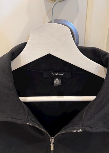 Siyah Fermuarlı Yüksek Yakalı Kadın Ceket - Görsel 2