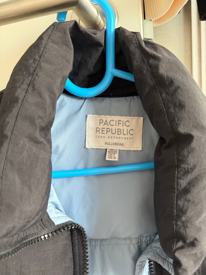 Kadın Mavi Yumuşak Kumaşlı Fermuarlı Mont - Görsel 2