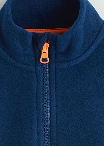 Erkek Çocuk Mavi Fermuarlı Sweatshirt - Görsel 5