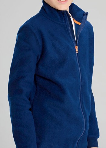 Erkek Çocuk Mavi Fermuarlı Sweatshirt - Görsel 2