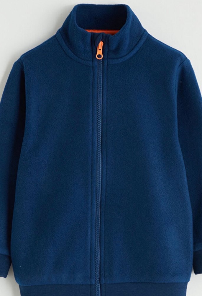 Erkek Çocuk Mavi Fermuarlı Sweatshirt - Görsel 3