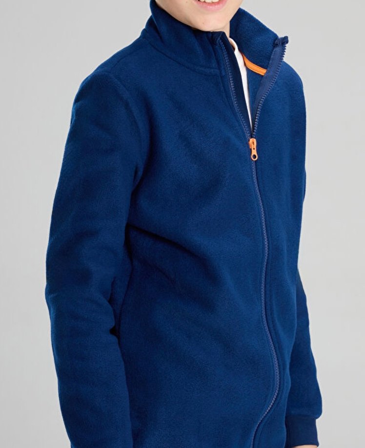 Erkek Çocuk Mavi Fermuarlı Sweatshirt - Görsel 2