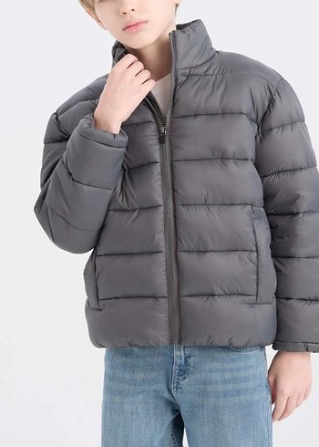 Erkek çocuk Gri Sokak Stili Mont - Görsel 5