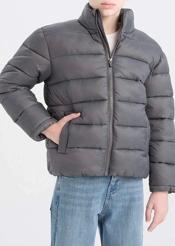 Erkek çocuk Gri Sokak Stili Mont - Görsel 2