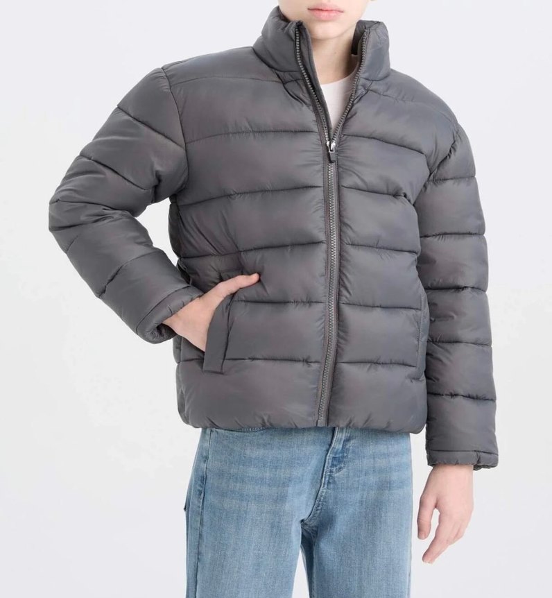 Erkek çocuk Gri Sokak Stili Mont - Görsel 2