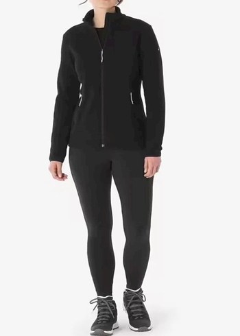 Fermuarlı Siyah Kadın Spor Üstü - Görsel 2