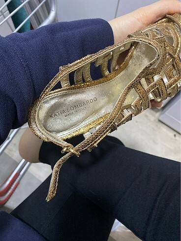 Bronz topuklu ayakkabı - Görsel 6